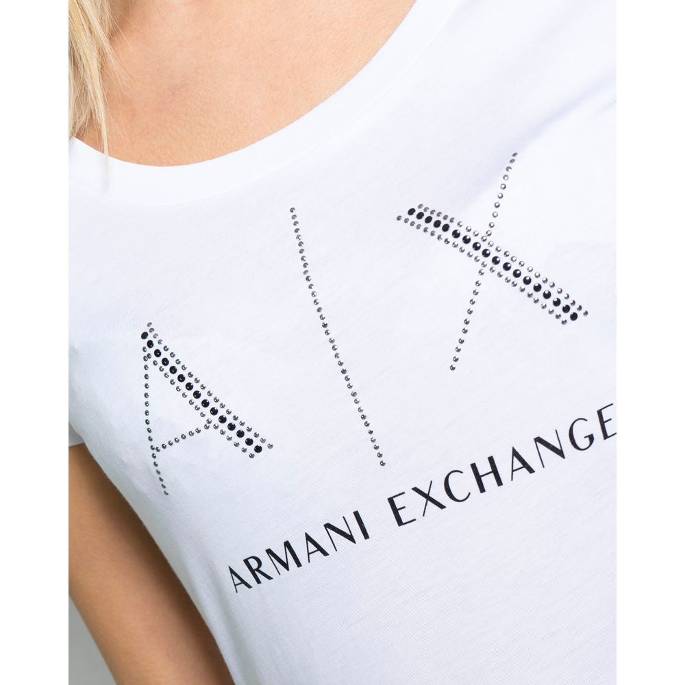 Armani Exchange White Cotton T-Shirt
