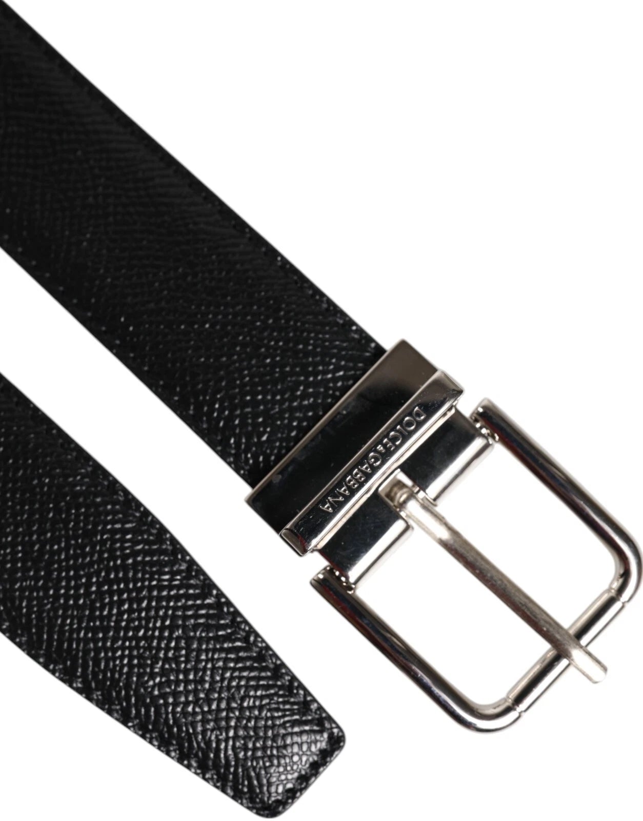 Dolce & Gabbana Black Leather Metal Buckle Classic Men Belt