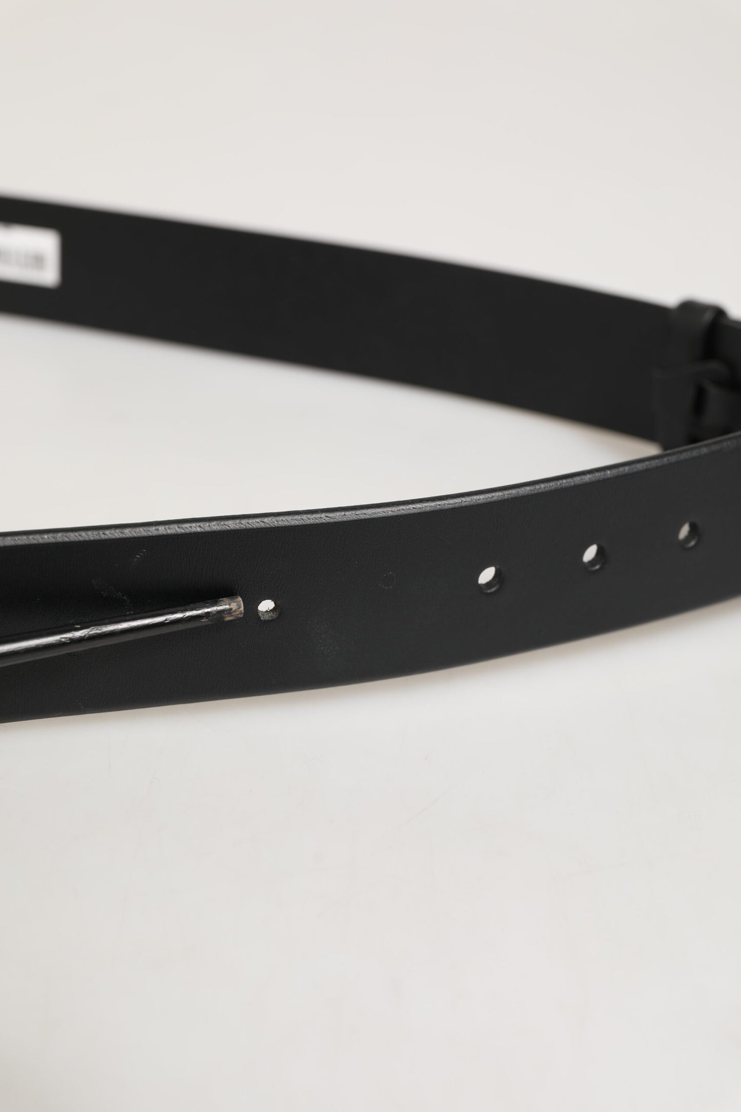 Dolce & Gabbana Black Leather Classic Metal Logo Buckle Belt