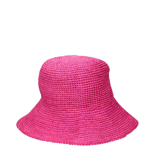 Max Mara Pink Raffia Bucket Hat