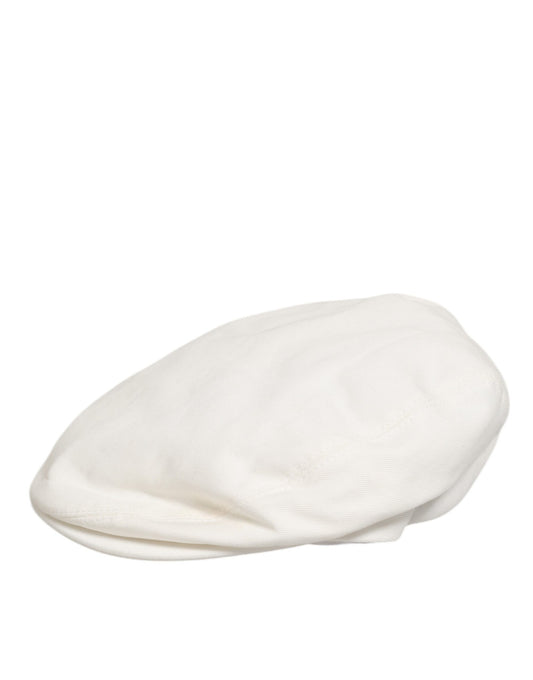Dolce & Gabbana White Cotton Newsboy Cloth Capello Men Cap Hat