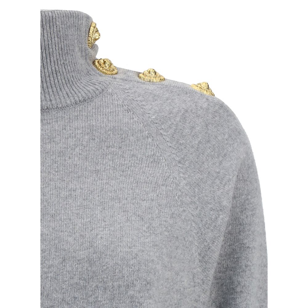 Balmain Gray Cashmere Casual Dress