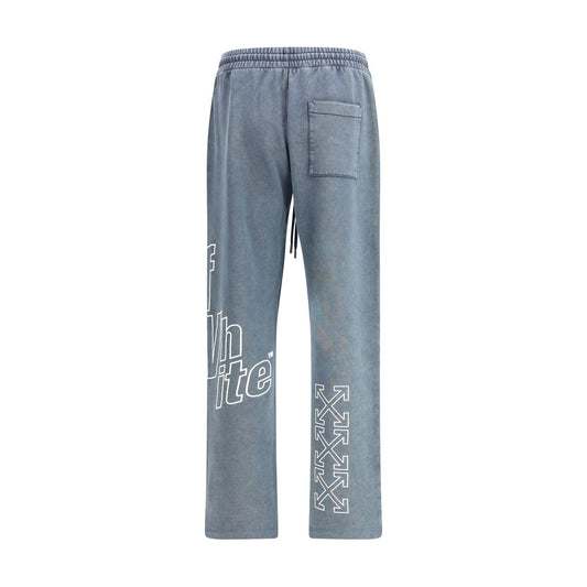 Off-White Blue Cotton Joggers (Workout Pants)