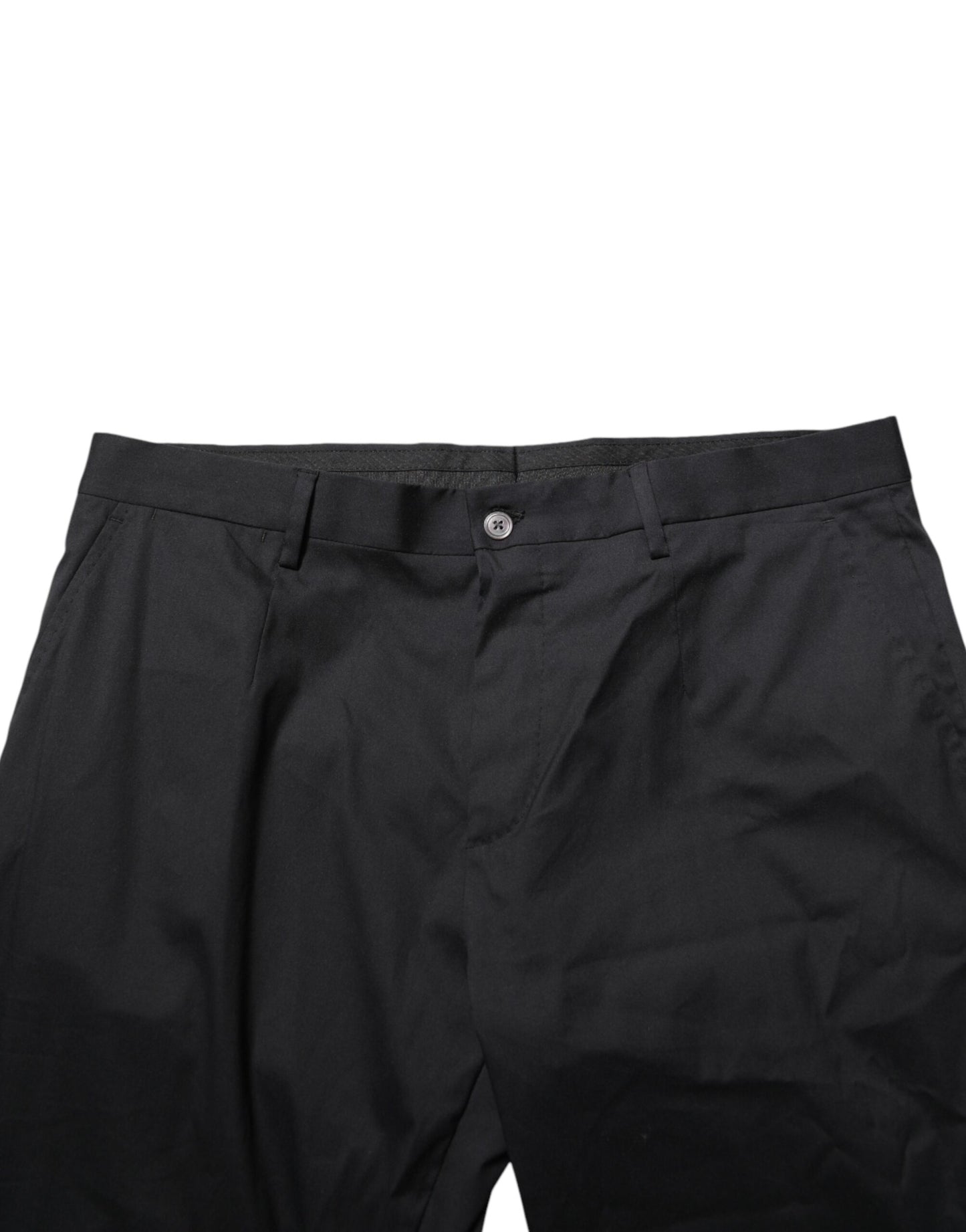 Dolce & Gabbana Black Cotton Formal Dress Men Trouser Pants