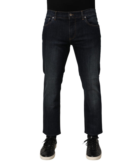 Dolce & Gabbana Dark Blue Cotton Skinny Men Denim Jeans