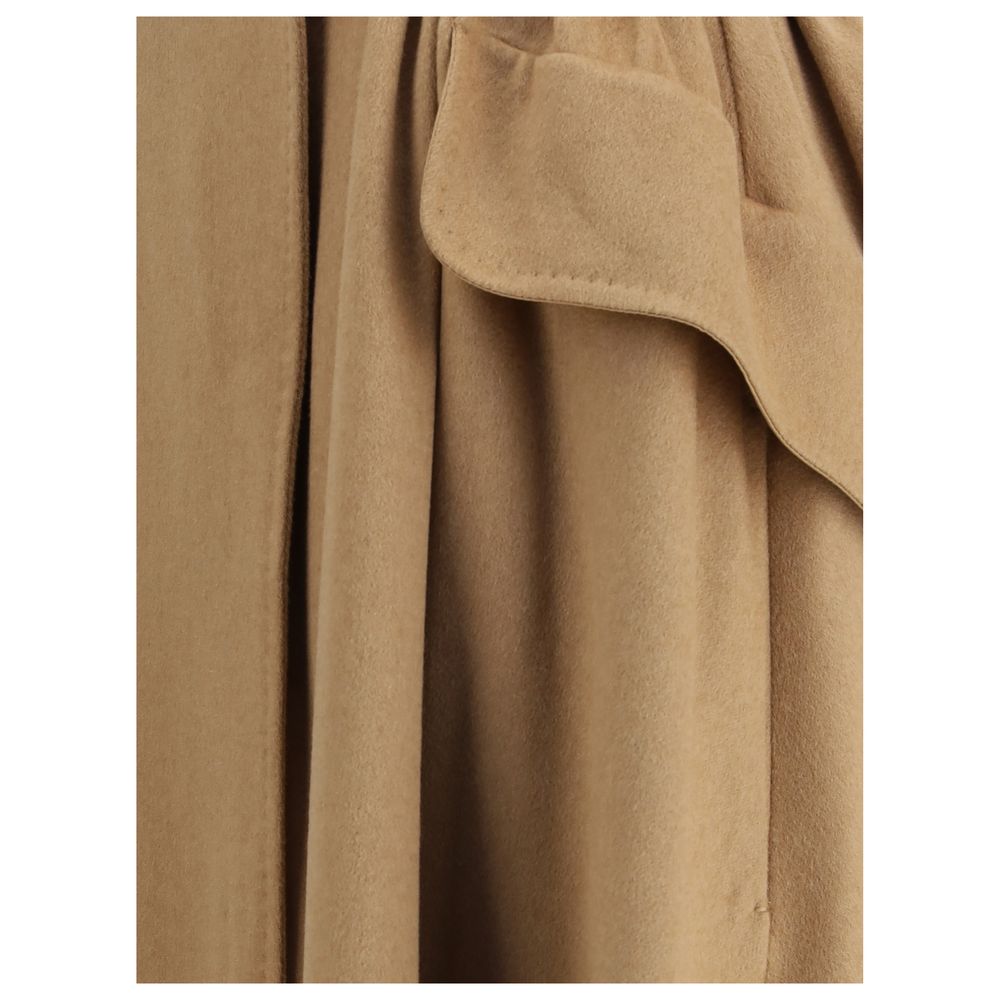 Max Mara Beige Camel Hair Midi Skirt