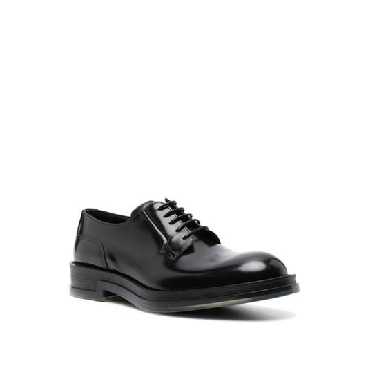 Alexander McQueen Black Calfskin Oxfords And Derbies