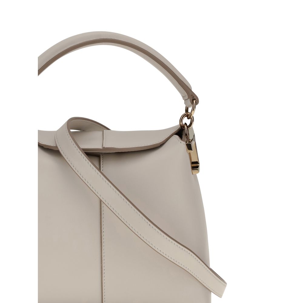 Tod's White Calf Leather Bos Taurus Shoulder Bag
