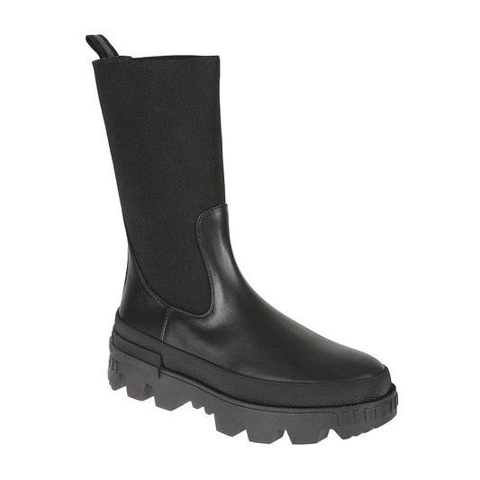 Moncler Black Calfskin Flat Boots