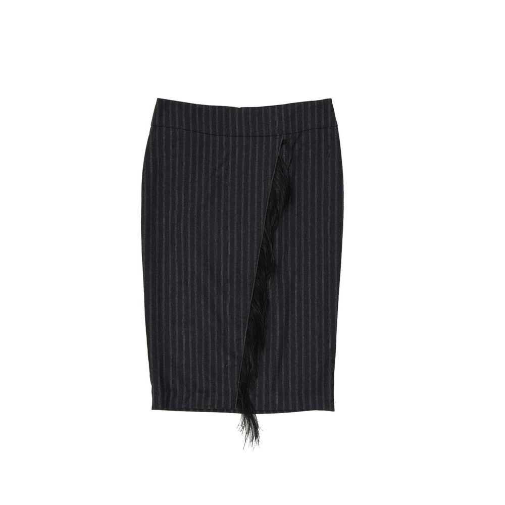 Brunello Cucinelli Gray Virgin Wool Long Skirt