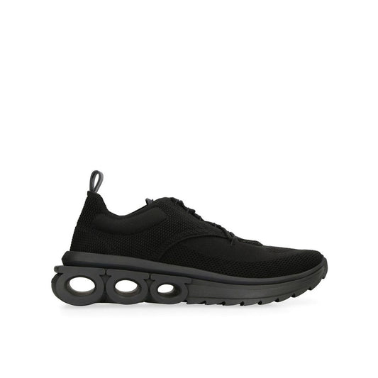 Salvatore Ferragamo Black Fabric Athletic Sneakers