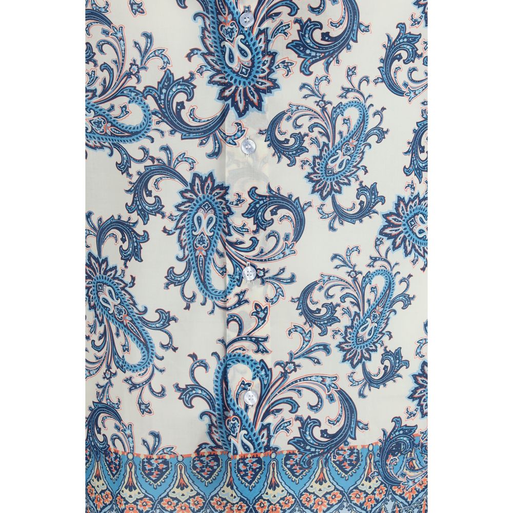 Etro Blue Cotton Shortsleeve Shirt