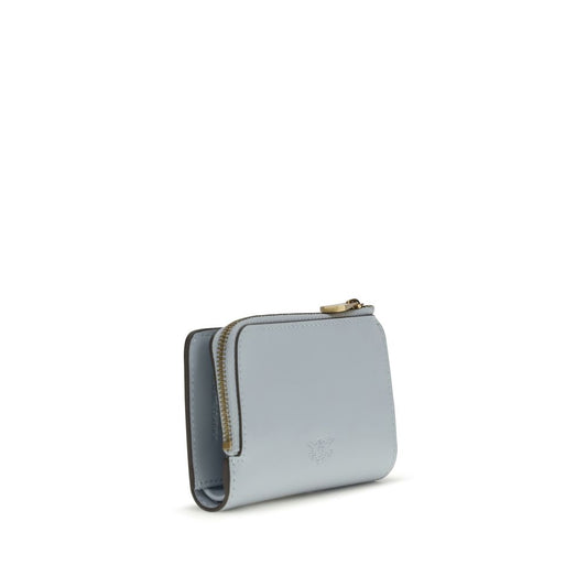 PINKO Blue Calf Leather Bos Taurus Wallet