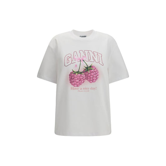 Ganni White Cotton T-Shirt