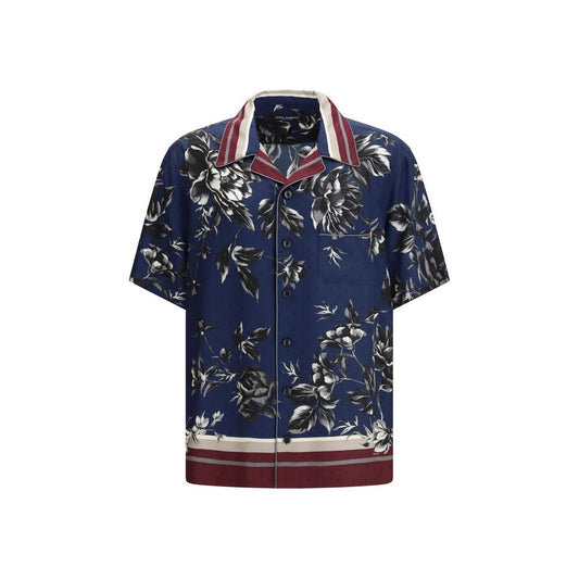 Dolce & Gabbana Blue Silk Pattern Shirt