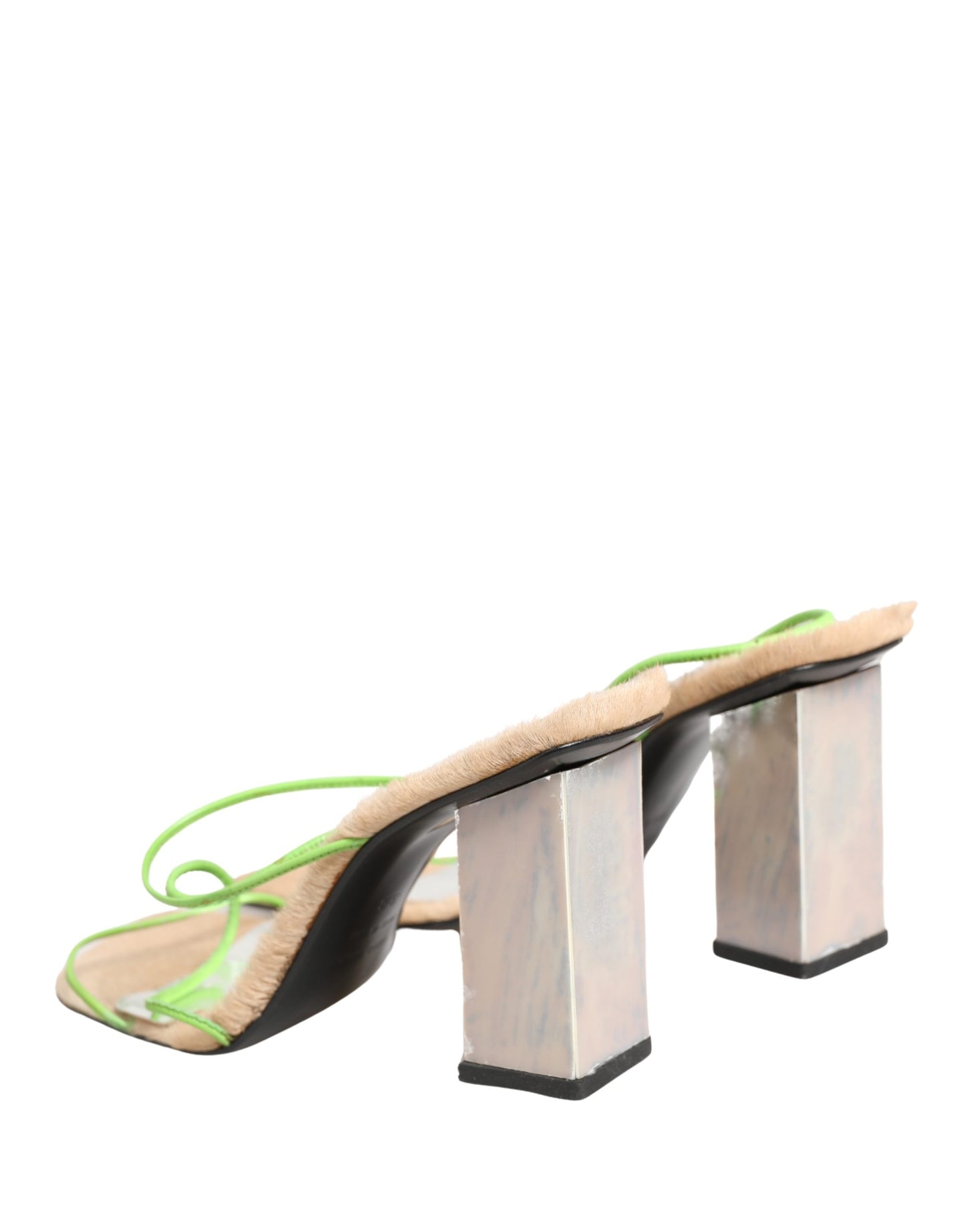 Dolce & Gabbana Multicolor Leather Block Heels Sandals Shoes