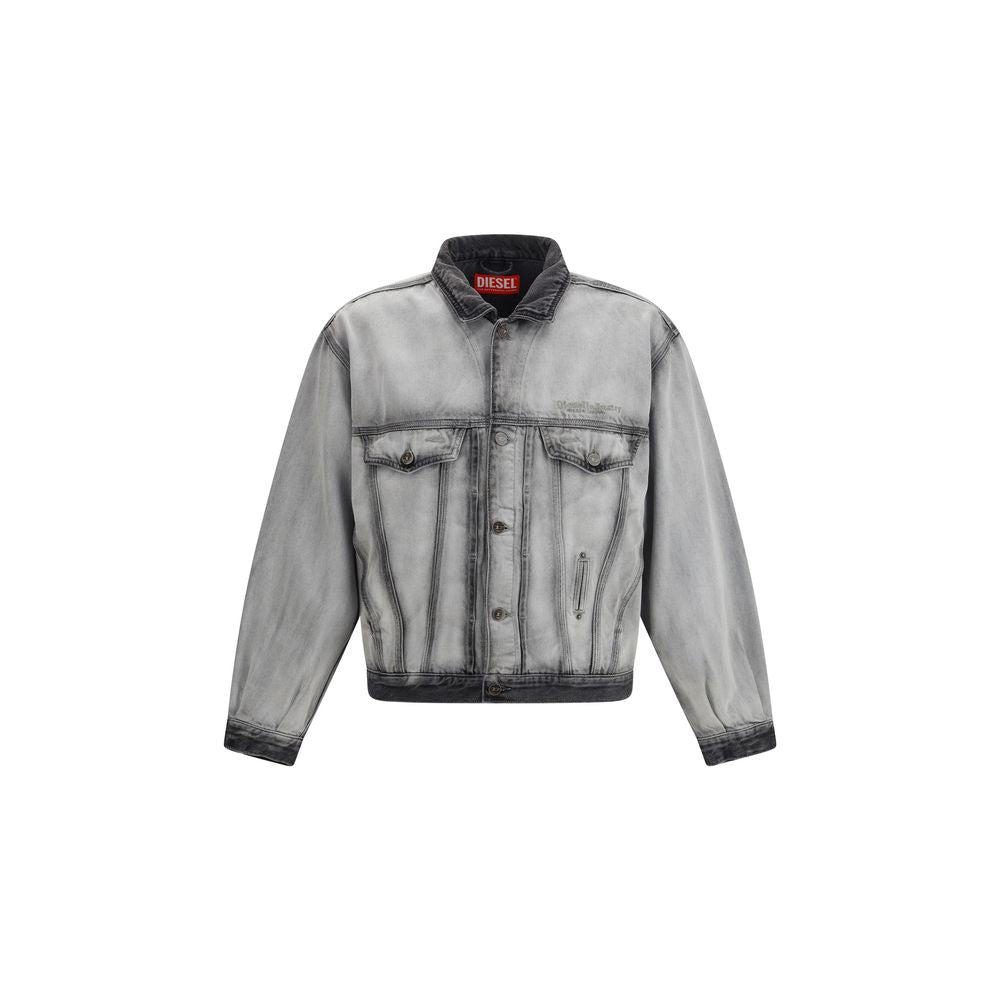 Diesel Gray Cotton Denim Jacket