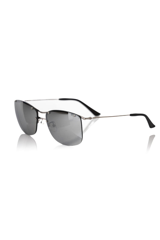 Frankie Morello Silver Metallic Fiber Men's Sunglass