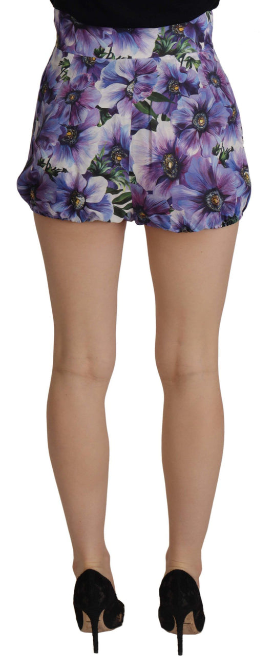 Dolce & Gabbana Purple Anemone High Waist Hot Pants Shorts