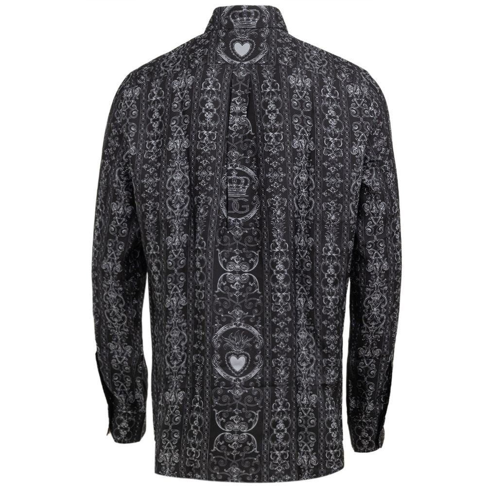 Dolce & Gabbana Gray Silk Pattern Shirt
