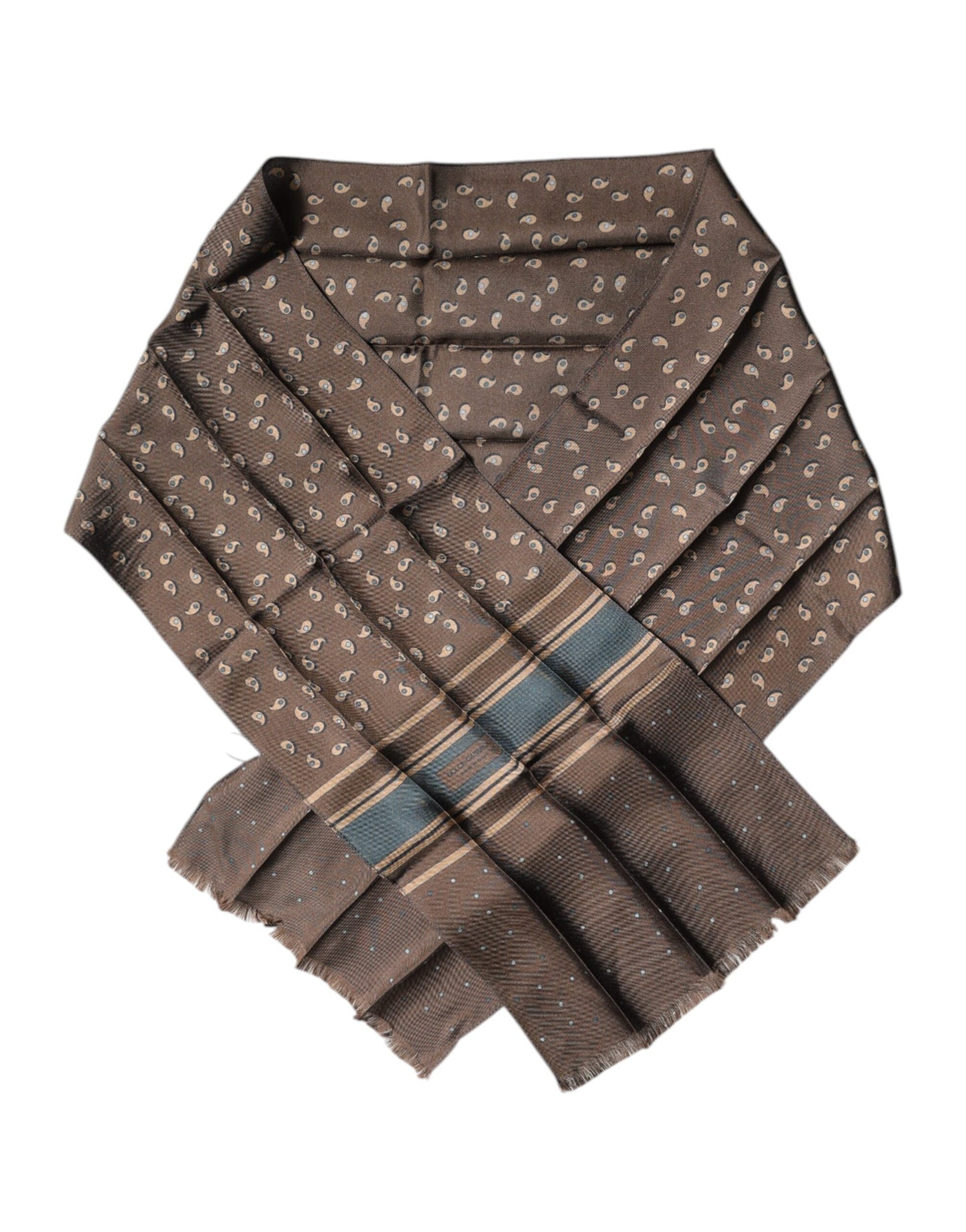 Dolce & Gabbana Brown Fantasy Silk Neck Wrap Shawl Scarf