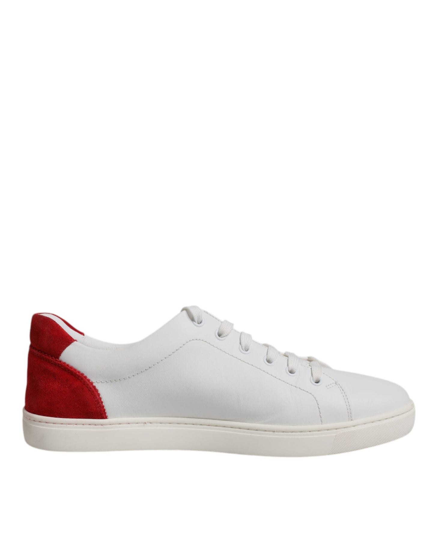 Dolce & Gabbana White Suede Leather Low Top Sneakers Shoes