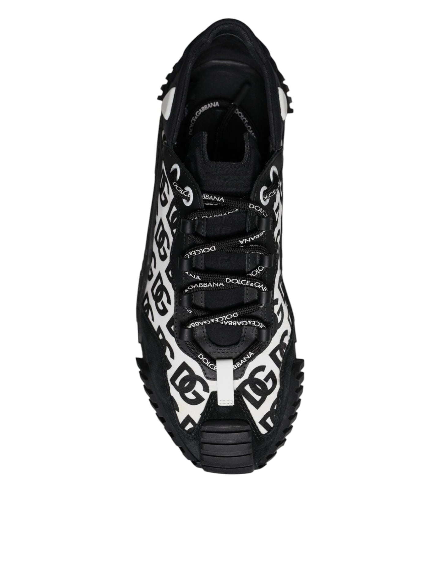 Dolce & Gabbana Black Logo Lace Up Low Top NS1 Sneakers Shoes