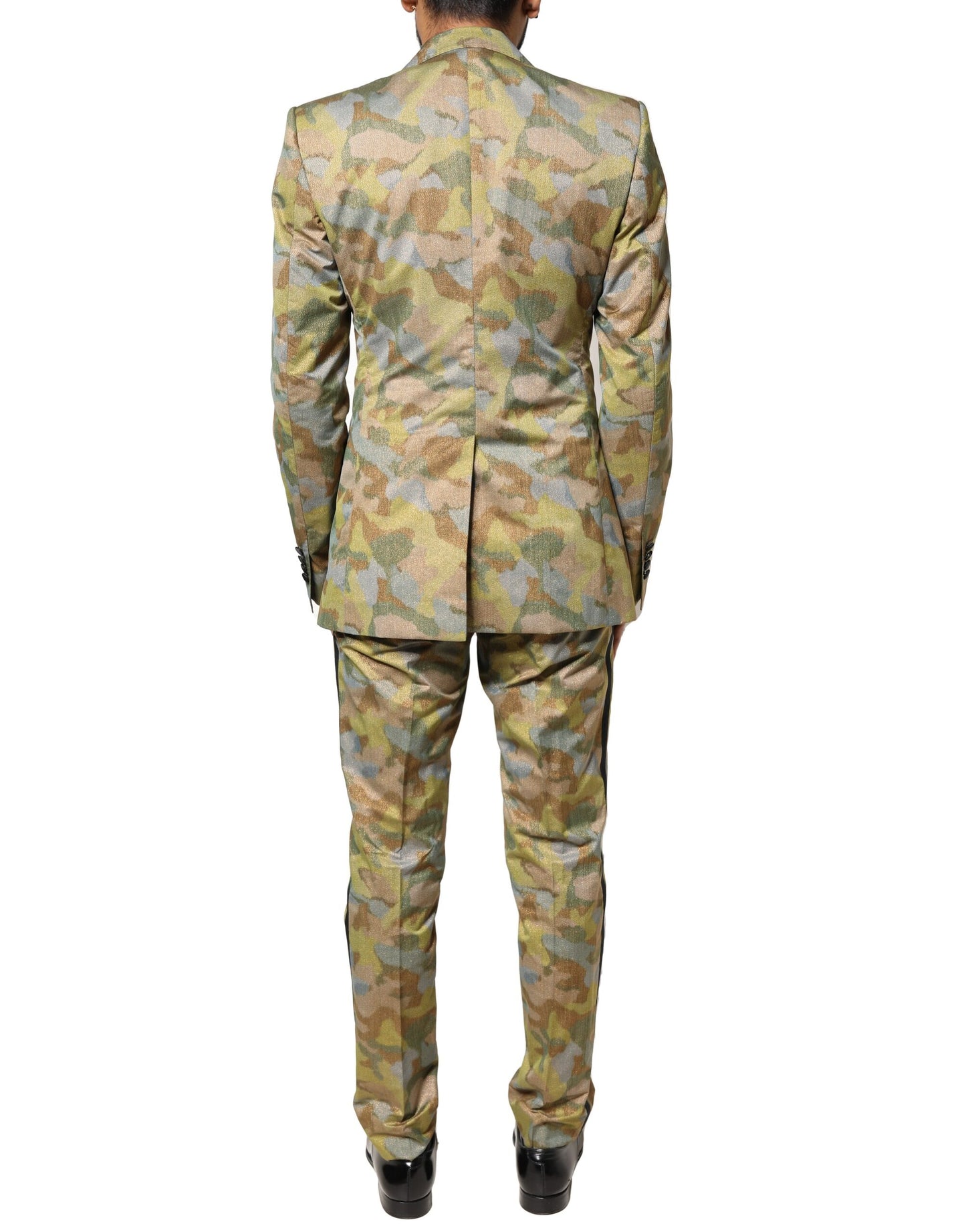 Dolce & Gabbana Multicolor Camouflage SICILIA 3 Piece Suit