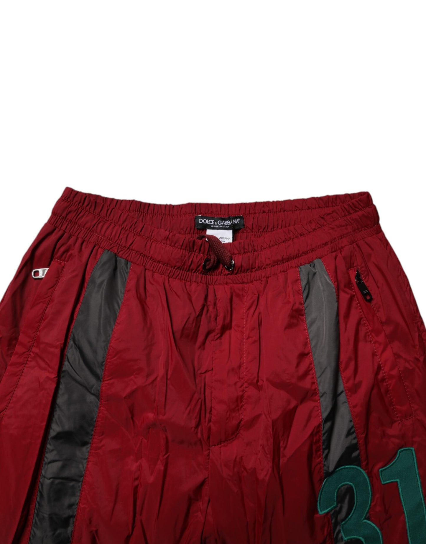 Dolce & Gabbana Maroon Nylon Men Jogger Sweatpants Pants