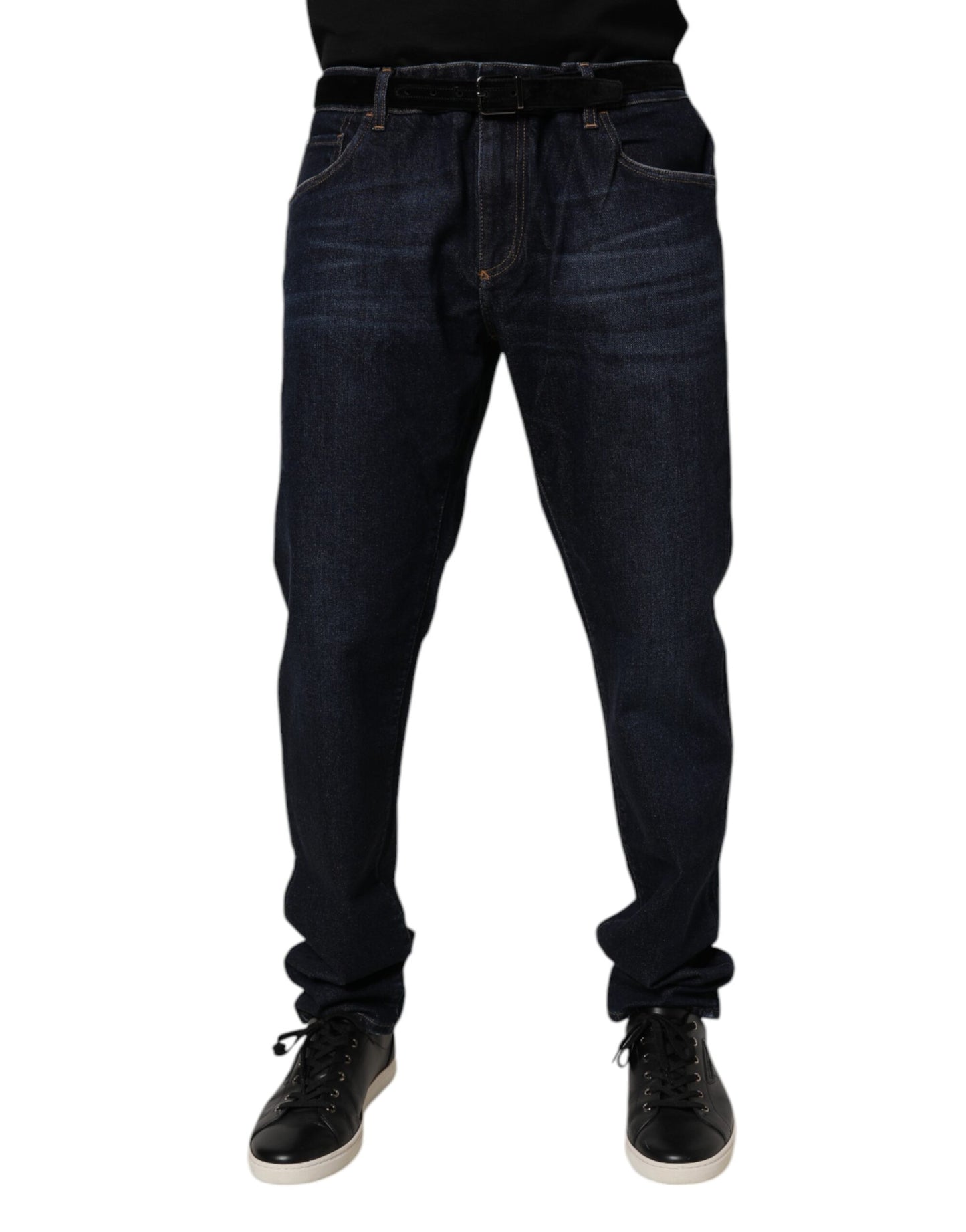 Dolce & Gabbana Dark Blue Cotton Stretch Skinny Denim Jeans
