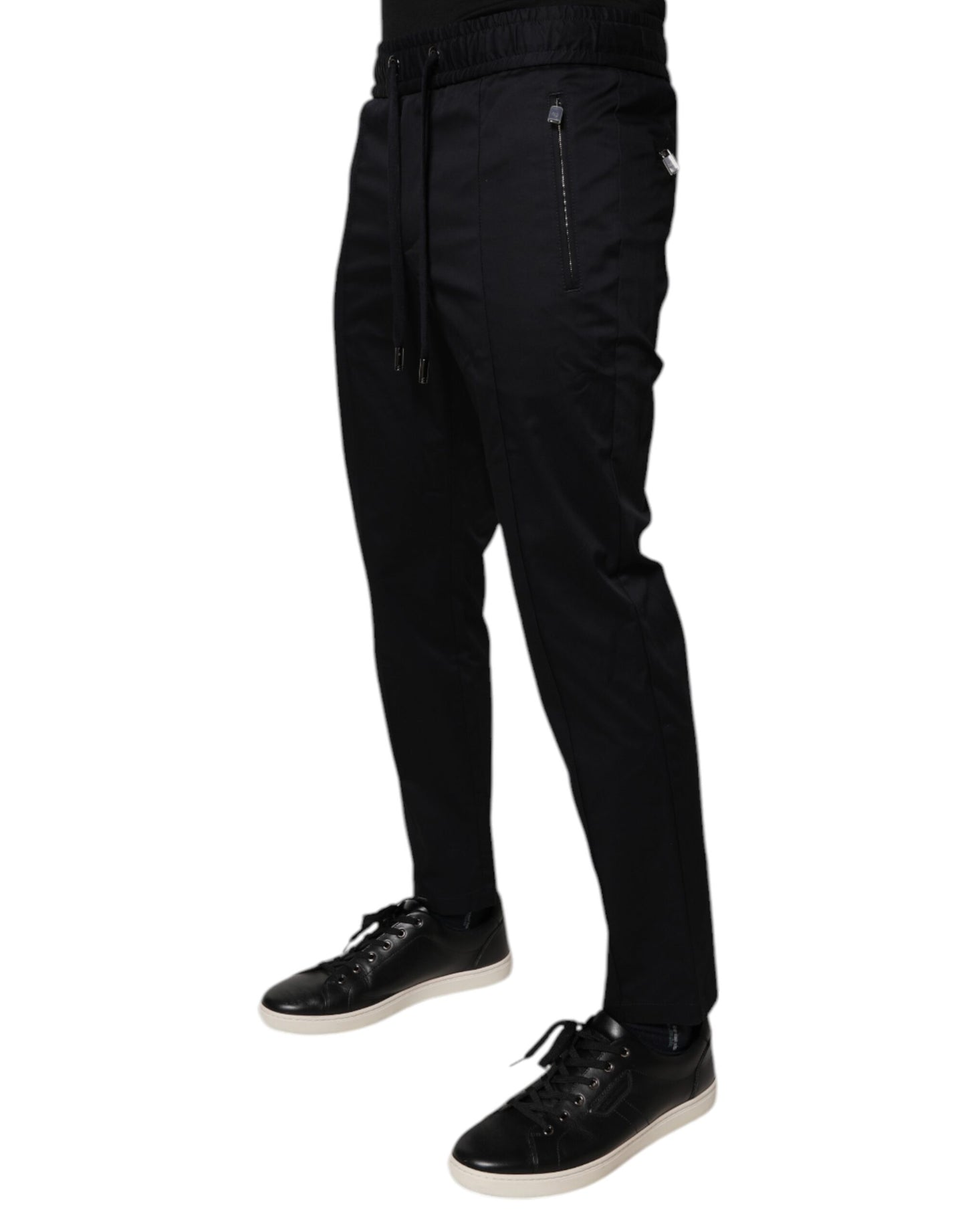Dolce & Gabbana Dark Blue Cotton Men Jogger Sweatpants Pants