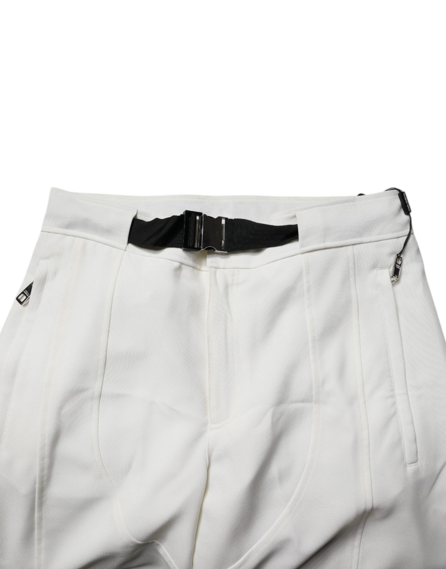 Dolce & Gabbana White Mid Waist Wide Leg Pants