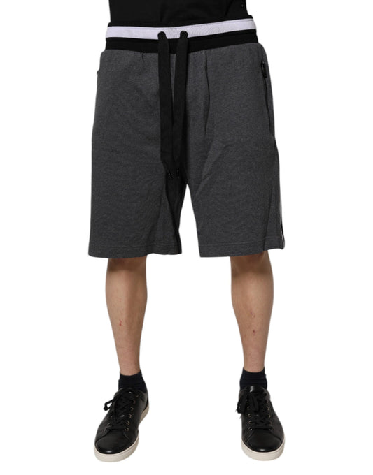 Dolce & Gabbana Dark Gray Cotton Bermuda Sweatshorts Shorts
