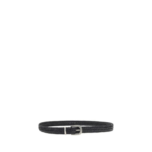 Brunello Cucinelli Black Calf Leather Bos Taurus Regular Belt