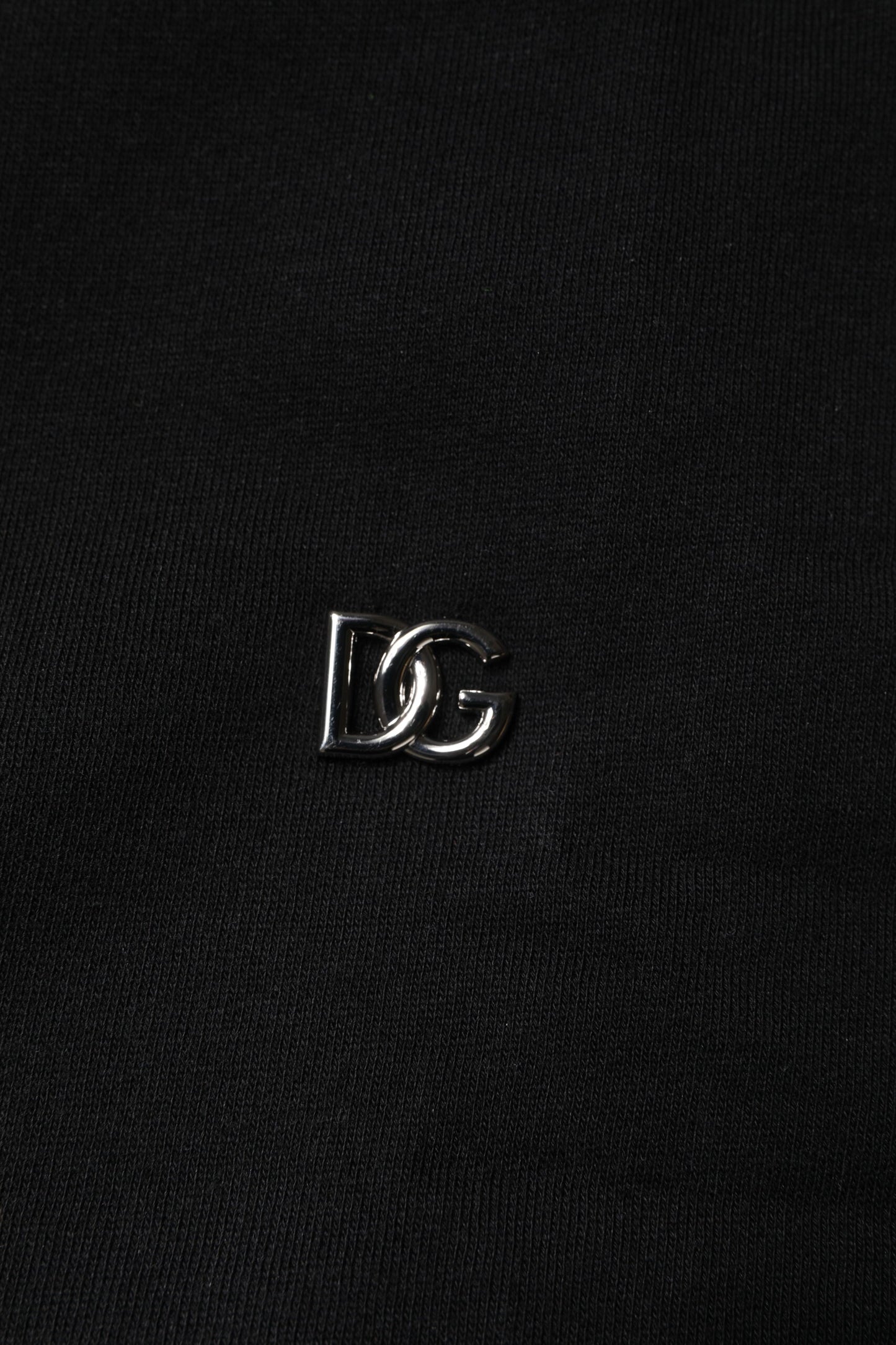 Dolce & Gabbana Black Cotton Crew Neck Sweatshirt Sweater