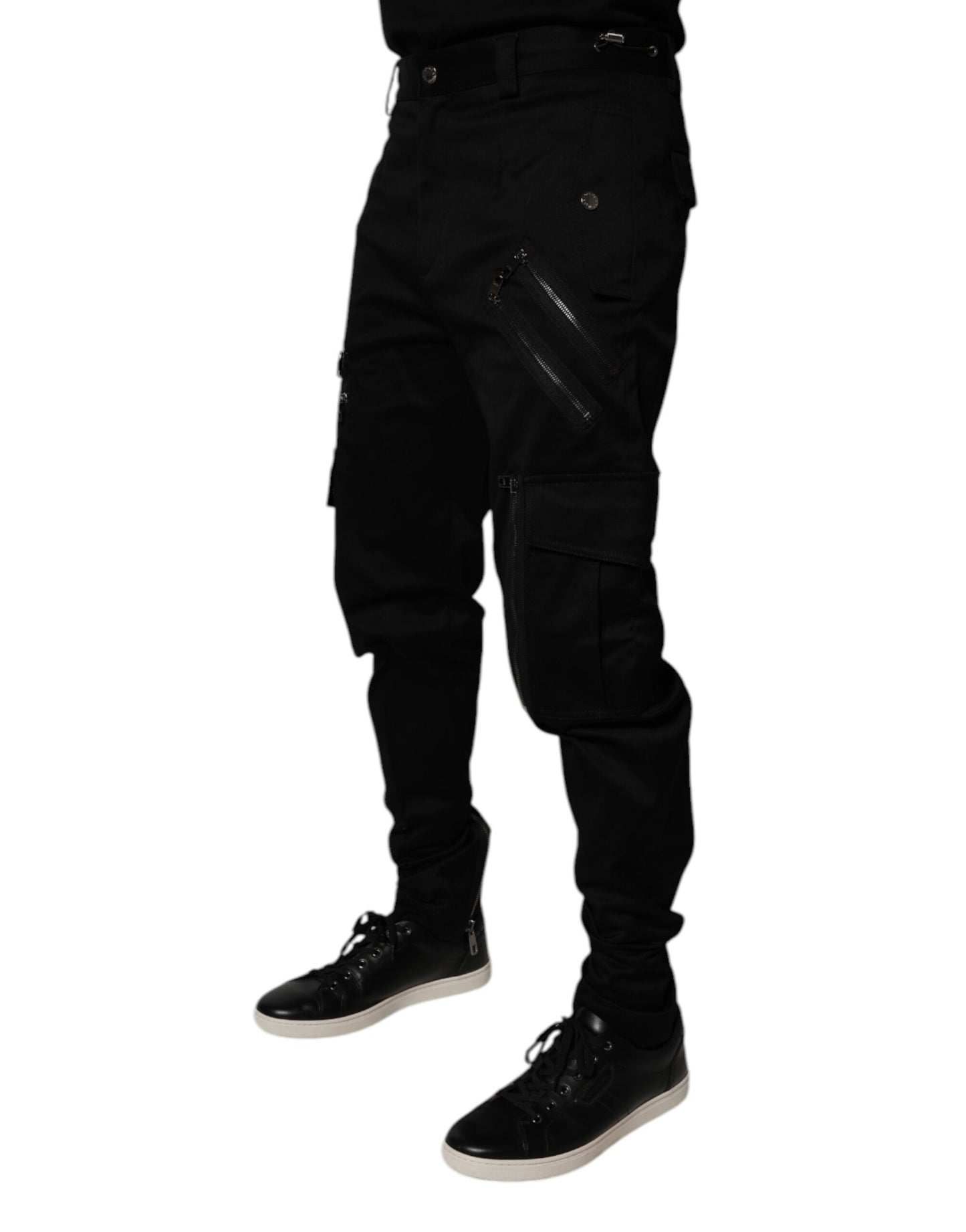 Dolce & Gabbana Black Cotton Cargo Tapered Pants