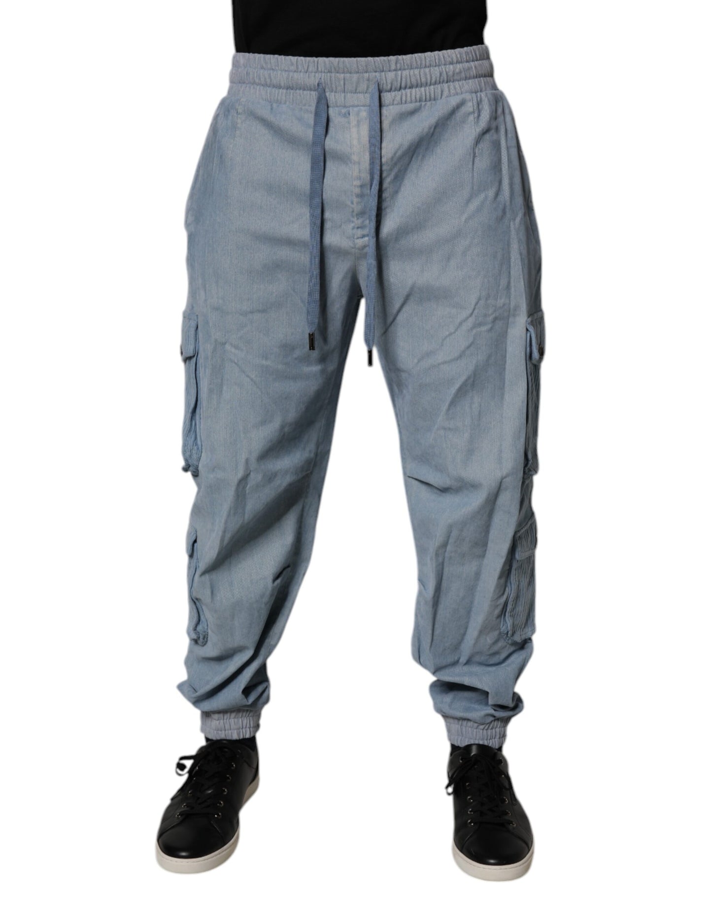 Dolce & Gabbana Light Blue Cotton Jogger Cargo Men Denim Pants