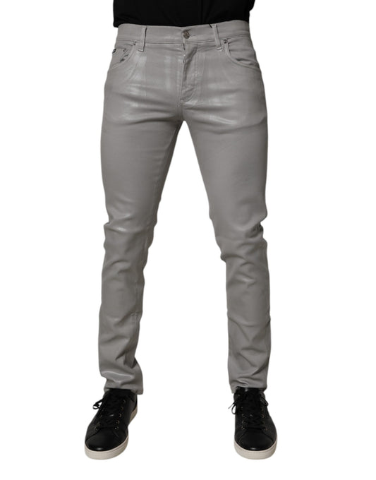 Dolce & Gabbana Gray Cotton Stretch Men Slim Fit Denim Jeans