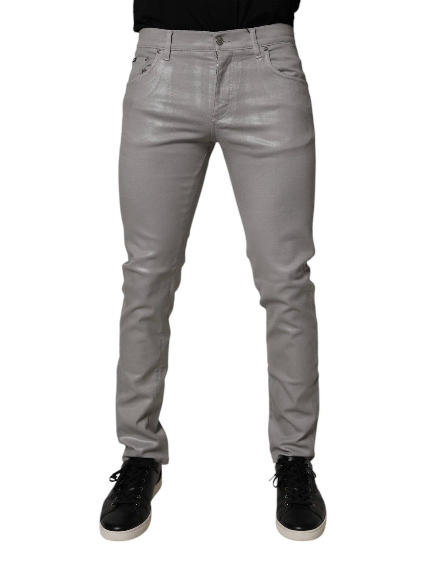 Dolce & Gabbana Gray Cotton Stretch Men Slim Fit Denim Jeans