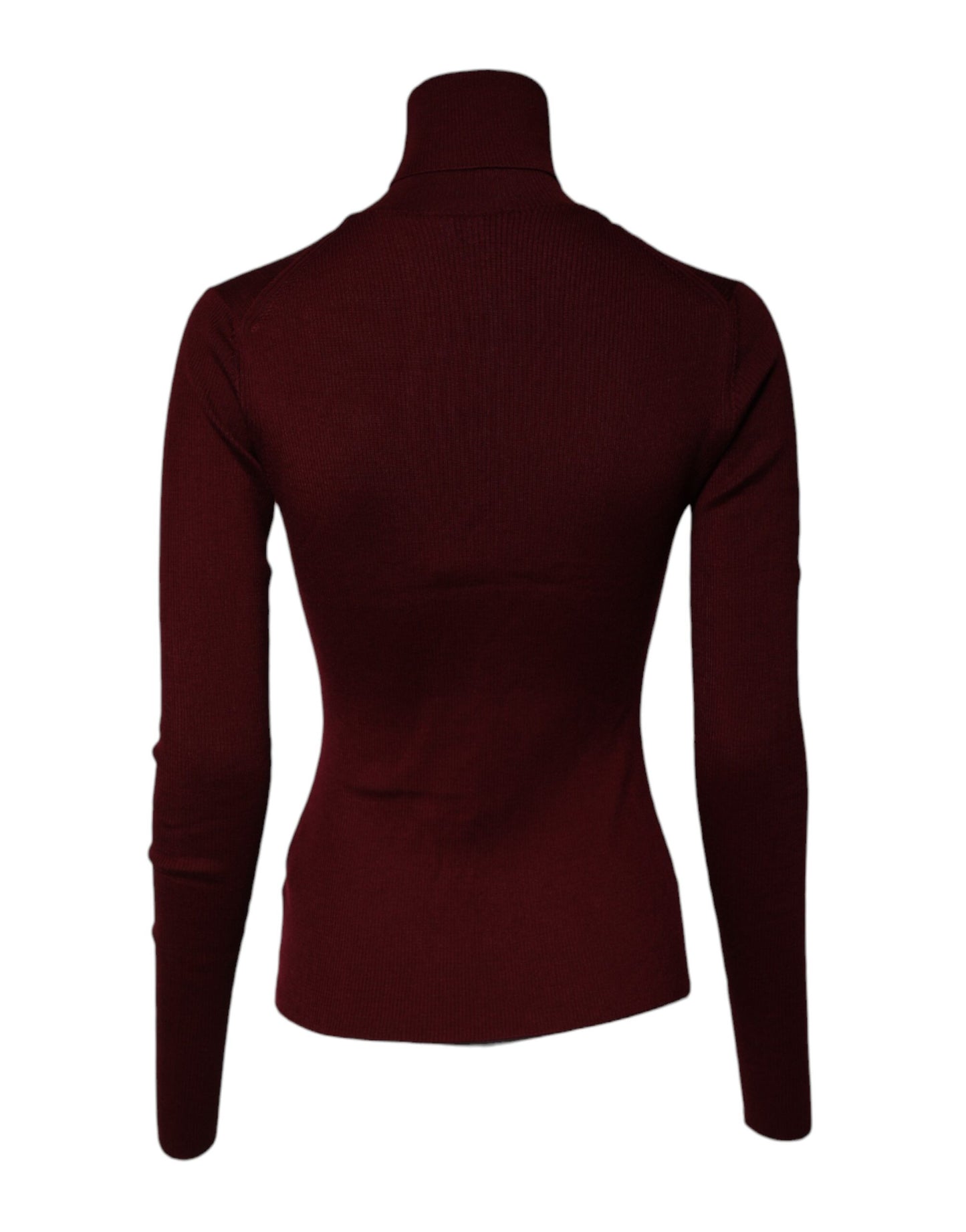 Dolce & Gabbana Burgundy Long Sleeves Turtleneck Slim Sweater