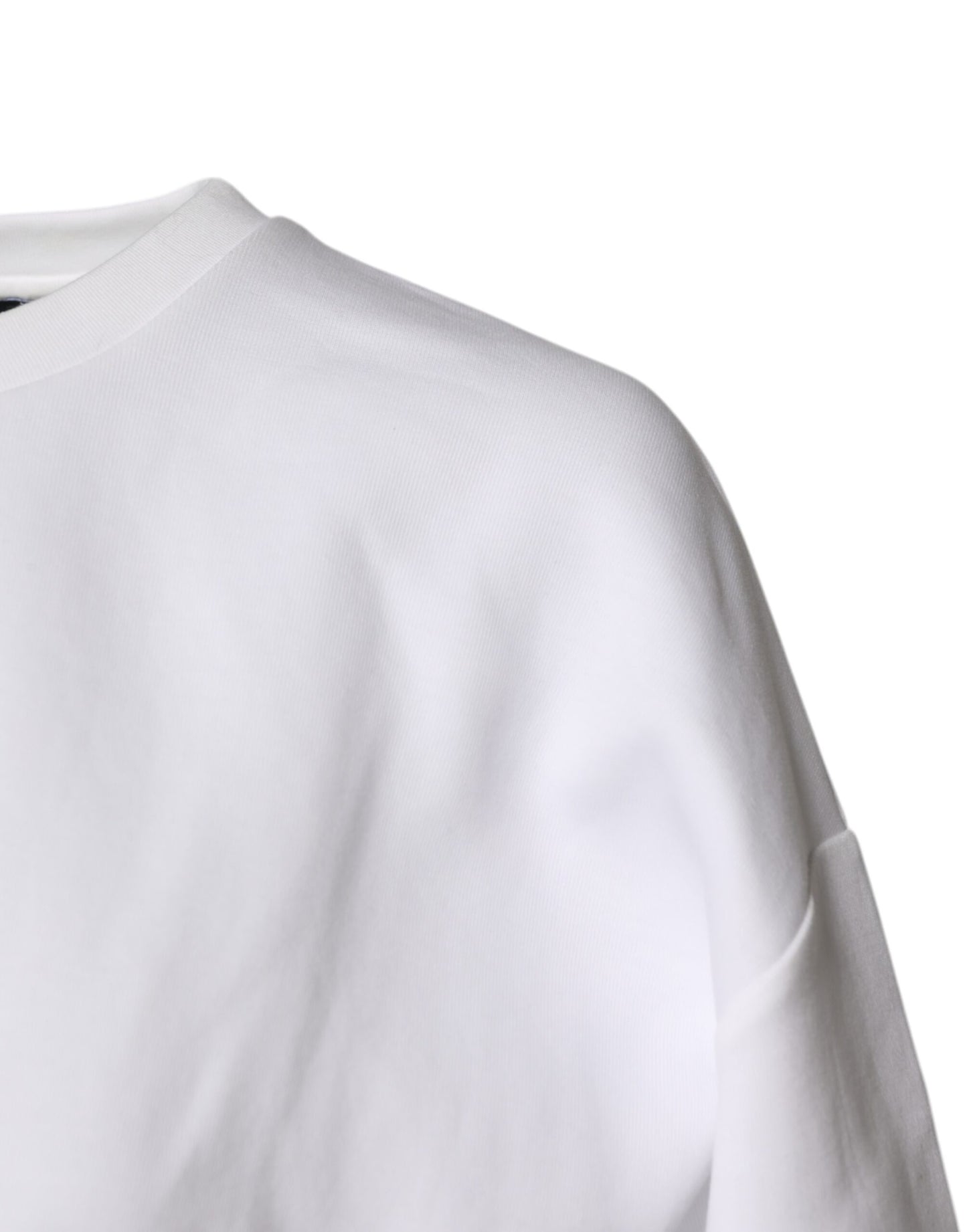 Dolce & Gabbana White Cotton Blend 3/4 Sleeves Blouse Top