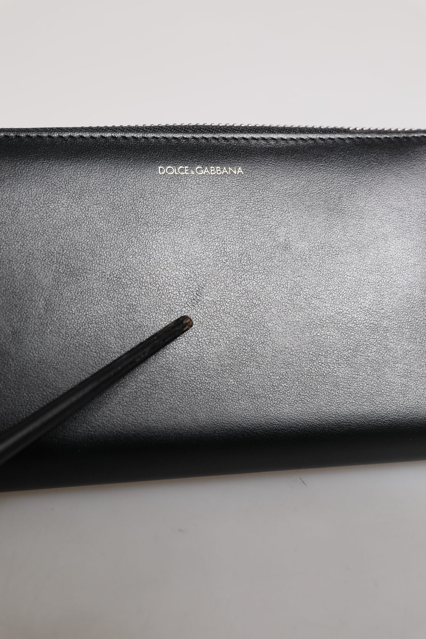 Dolce & Gabbana Black Blue Exotic Leather Embossed Continental Wallet