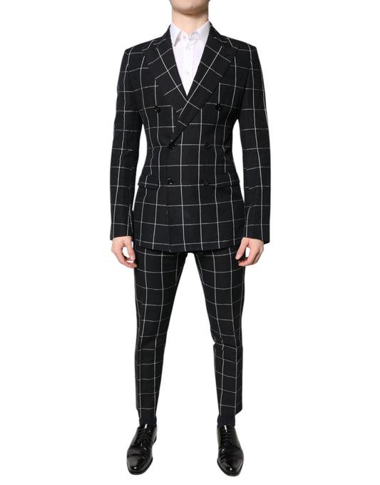 Dolce & Gabbana Black TAORMINA Double Breasted 2 Piece Suit