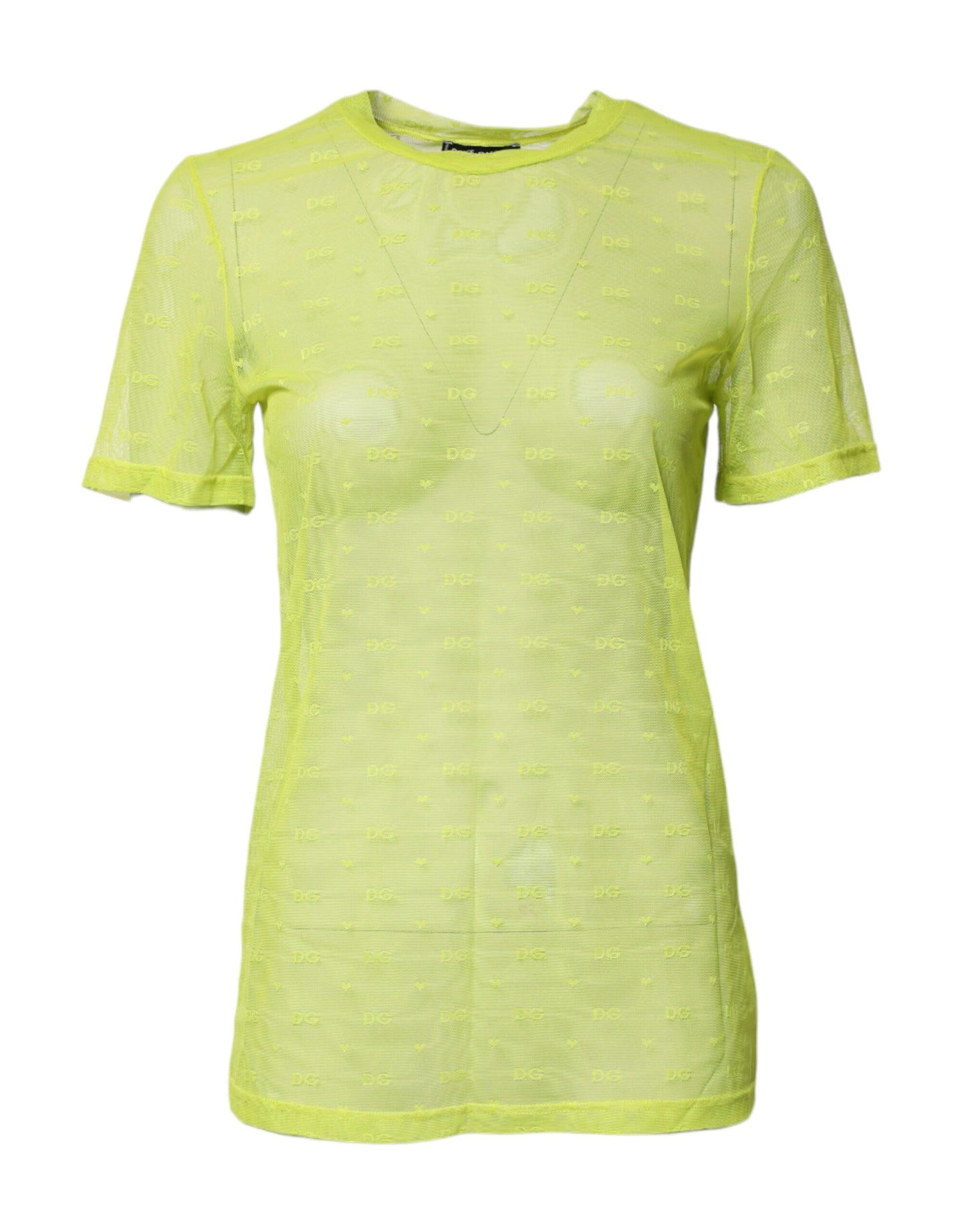 Dolce & Gabbana Green Nylon See Through Women Short Sleeves Top