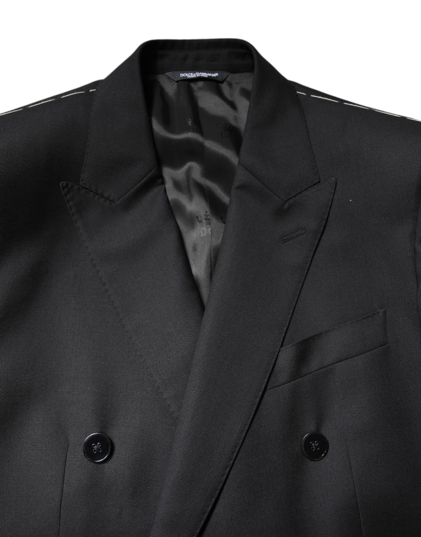 Dolce & Gabbana Black MARTINI Double Breasted Coat Blazer