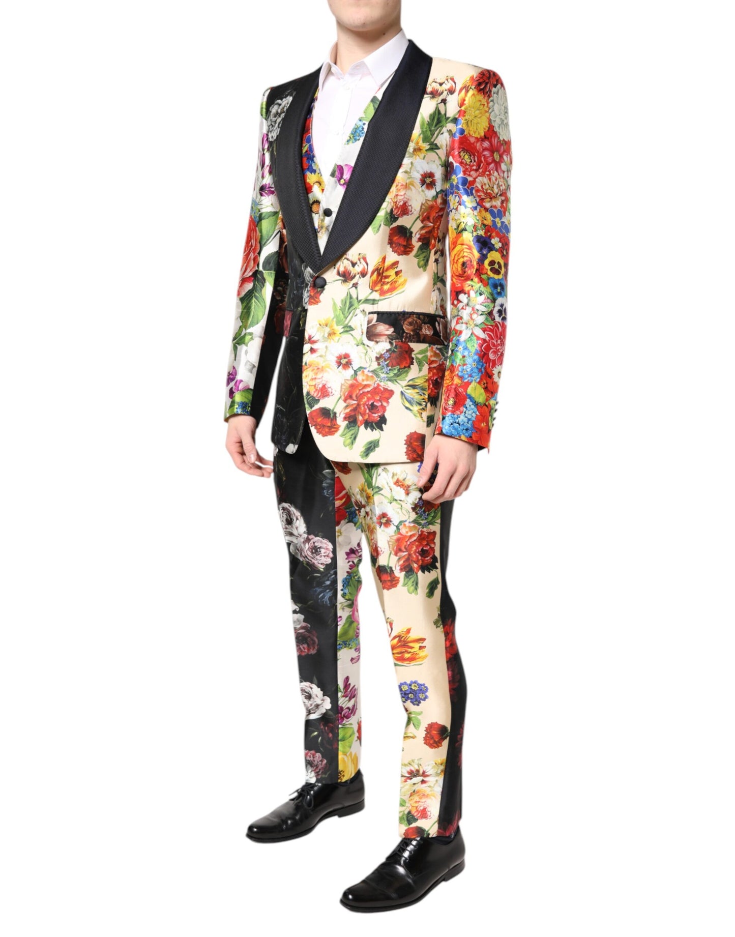 Dolce & Gabbana Multicolor Floral SICILIA Silk 3 Piece Suit