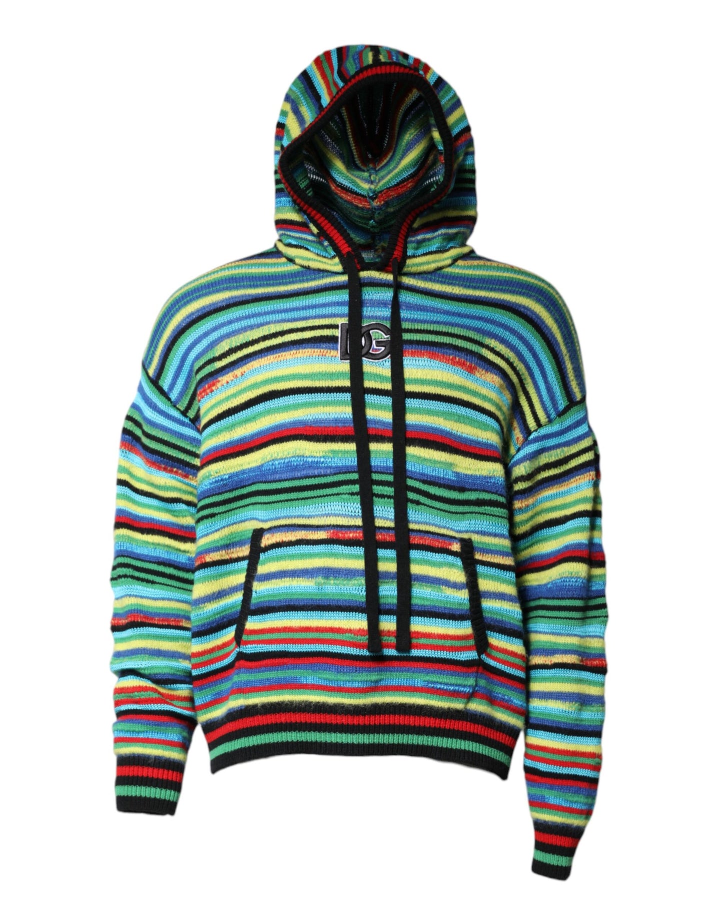 Dolce & Gabbana Multicolor Cotton Hooded Pullover Sweater