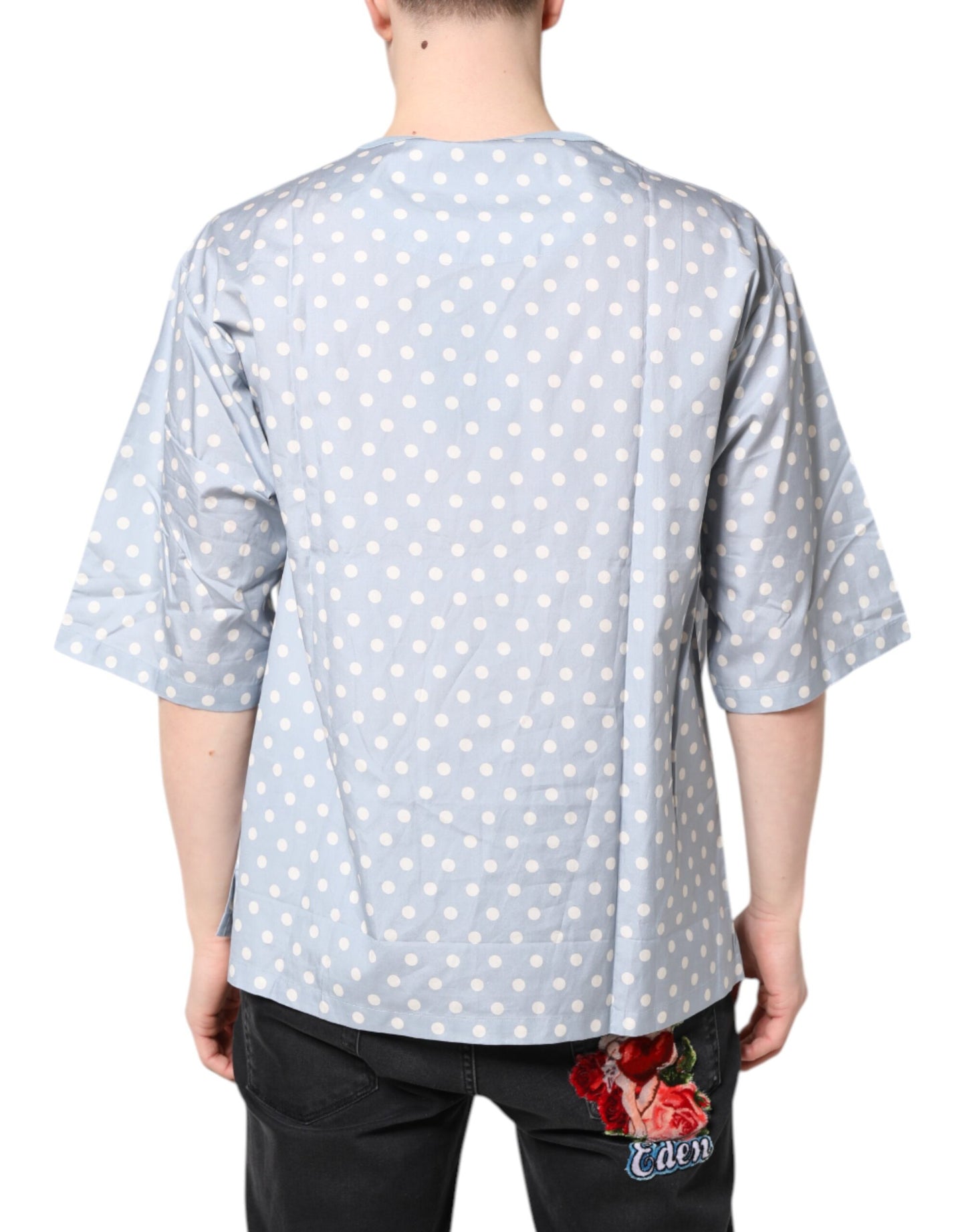 Dolce & Gabbana Light Blue Graphic Print Short Sleeve T-shirt