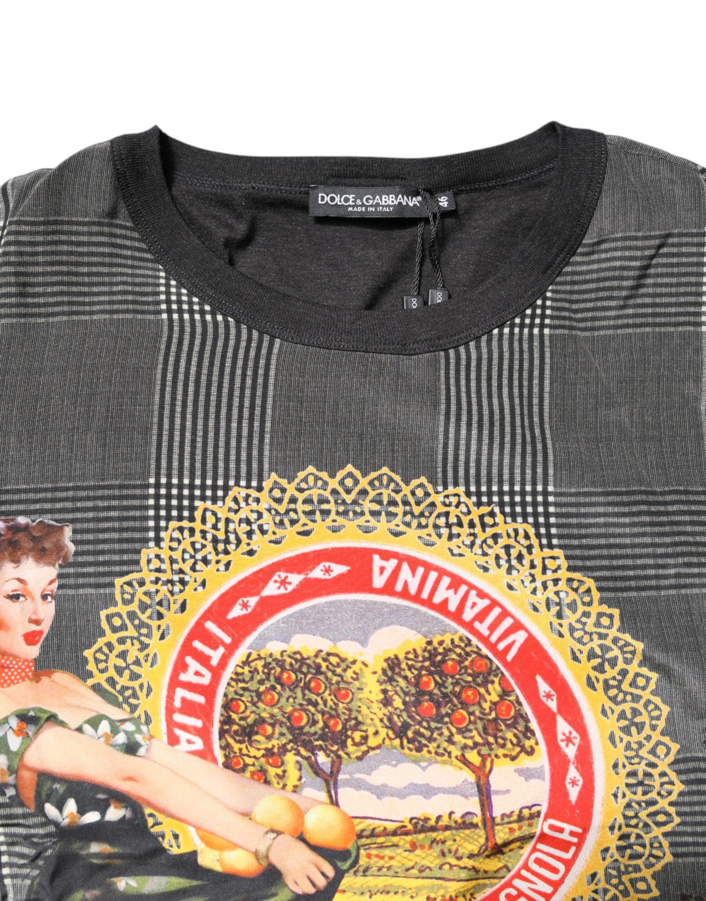 Dolce & Gabbana Black White Graphic Print Short Sleeve T-shirt