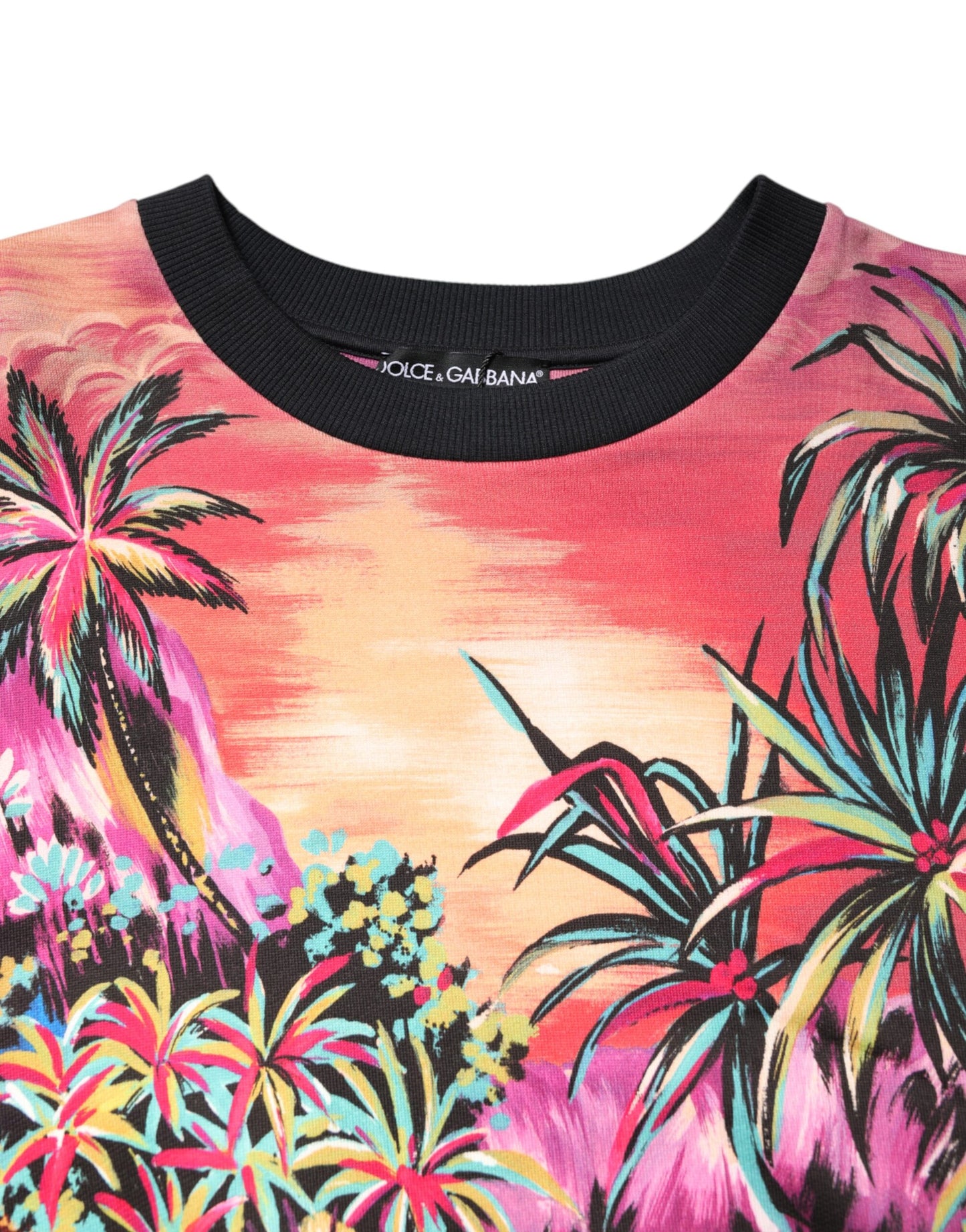 Dolce & Gabbana Multicolor Print Crew Neck Pullover Sweater